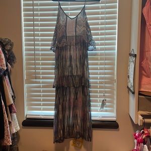 Anthropologie maxi dress, glitter detail
